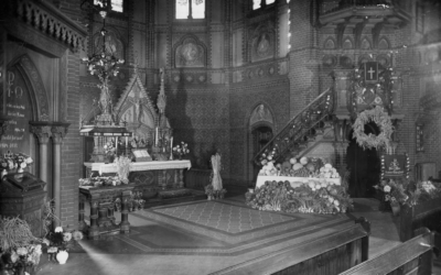 Historische Aufnahmen vom Erntedankfest aus den 1920ern in der Heilandskirche.